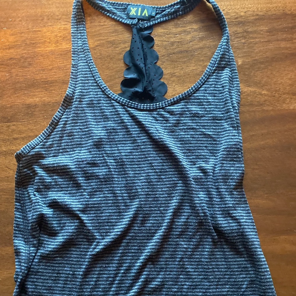 Black & grey tank - super soft - with cute back - size medium